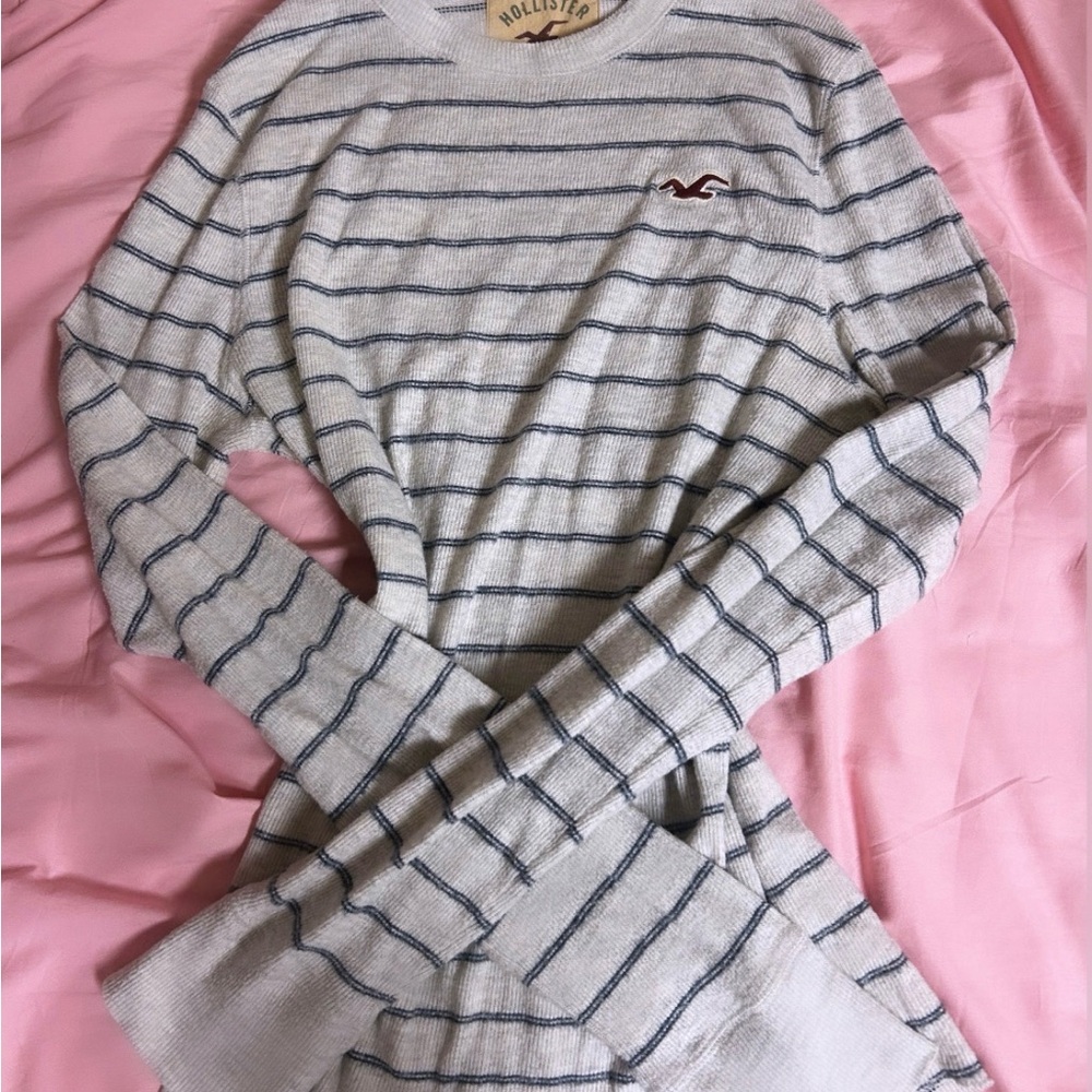 Vintage Hollister Cream and Navy Striped Top